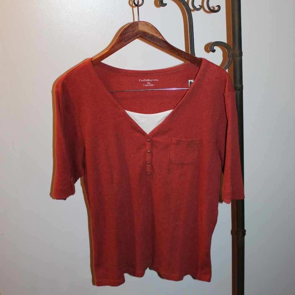 Croft & Barrow Women's Short Sleeve Blouse